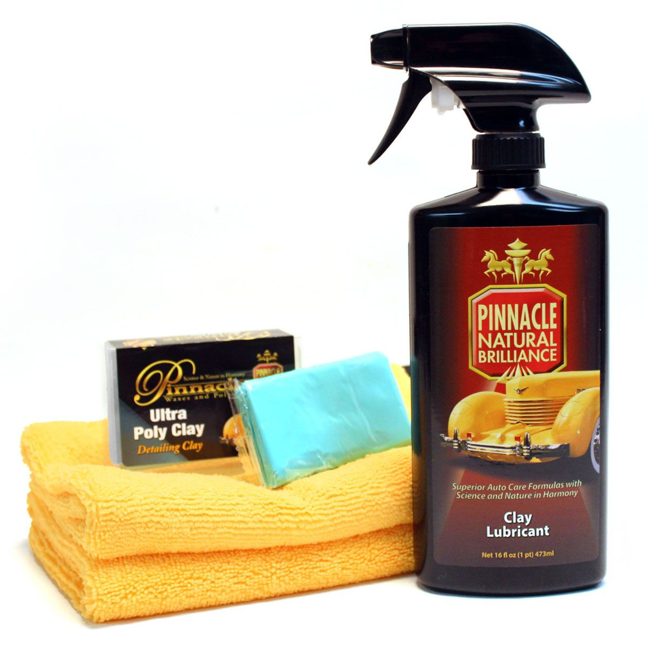 Pinnacle Ultra Poly Clay Special includes Pinnacle Clay Lubricant, Pinnacle  Ultra Poly Clay Bar, microfiber towels, detail clay bar combo